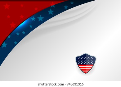 Flag of USA background for independence, veterans, memorial day and other events, Vector illustration Design