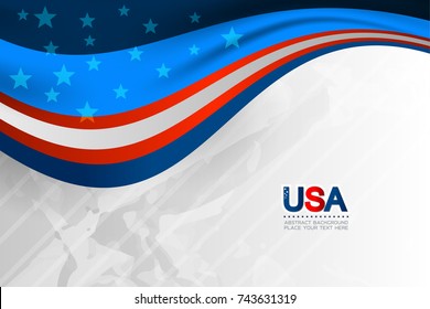 Flag of USA background for independence, veterans, memorial day and other events, Vector illustration Design