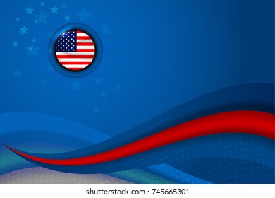 Flag of USA background for independence, veterans, memorial day and other events, Vector illustration Design