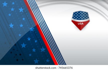 Flag of USA background for independence, veterans, memorial day and other events, Vector illustration Design