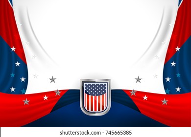 Flag of USA background for independence, veterans, memorial day and other events, Vector illustration Design