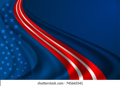 Flag of USA background for independence, veterans, memorial day and other events, Vector illustration Design