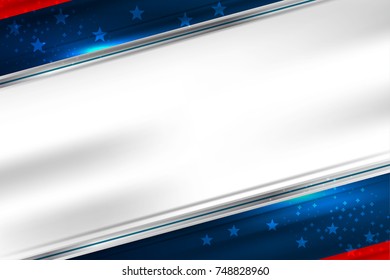 Flag of USA background for independence, veterans, memorial day and other events, Vector illustration Design
