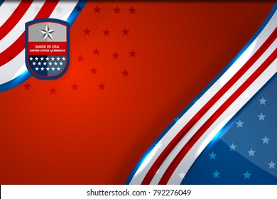 Flag of USA background for independence, veterans, memorial day and other events, Vector illustration Design