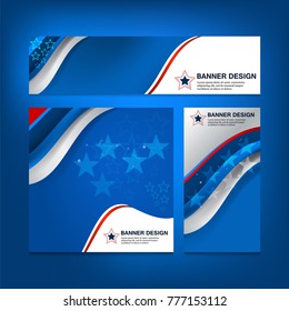 Flag of USA banner background for independence, veterans, memorial day and other events, Vector illustration Design