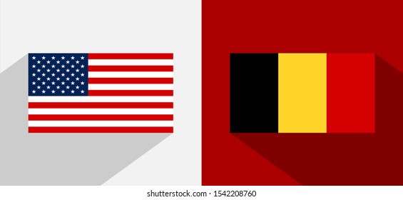 flag of usa and belgium 