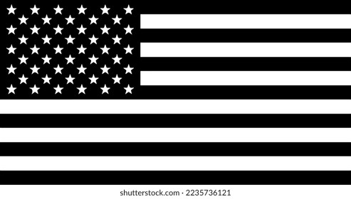 Flag of usa black and white