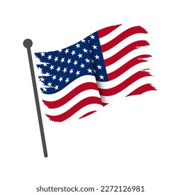 Flag of USA in brush stroke