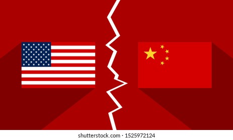 flag of usa and china