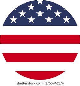 Flag of USA circle icon