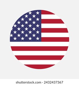 Bandera de Estados Unidos en círculo. Ilustración de vector
