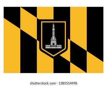 Flag of USA City of Baltimore, Maryland