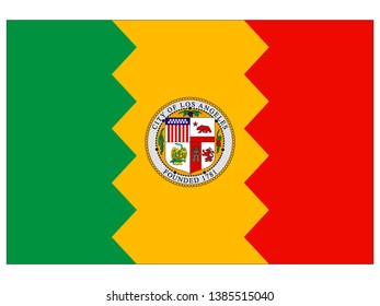 Flag Of USA City Of Los Angeles, California