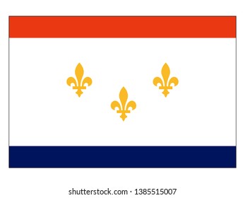 Flag of USA City of New Orleans, Louisiana