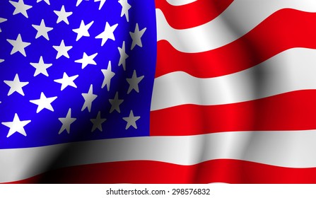 Flag of USA. Close up vector illustration