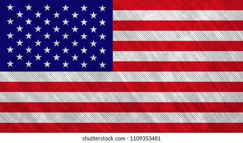 Flag of the USA. Grunge halftone texture. Vector illustration.
