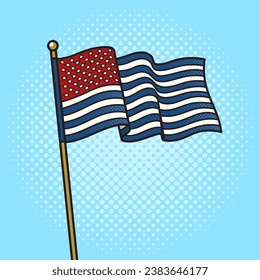 Flag of the USA inverted colors of the British flag pop art retro vector illustration. Comic book style imitation. svg