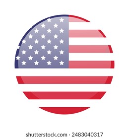 Flag USA isolated icon. America holidays 4 july. Vector illustration