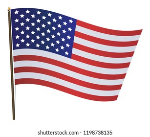Bandera de Estados Unidos. Aislado sobre fondo blanco. Ilustración vectorial.