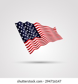 Flag of the USA , isolated on white. vector