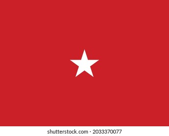 The flag of a USA Marine Corps Brigadier General of a white star over a red background