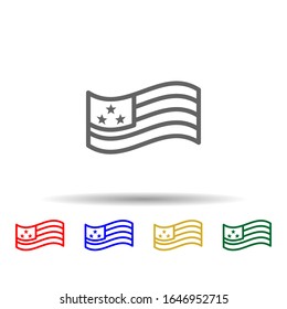 Flag, usa multi color style icon. Simple thin line, outline vector of 4th of july icons for ui and ux, website or mobile application