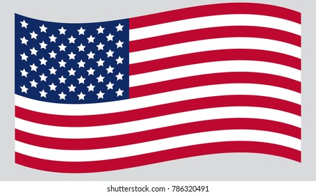 Flag USA on grey backgraund