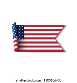 Flag of USA on white background. Vector illustration.