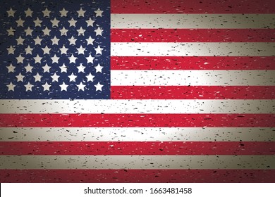 flag of usa in retro background