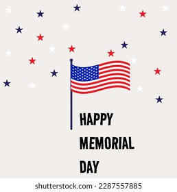 Flag USA with star red and blue background happy memory day.For design bangkround,poster,etc. 