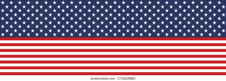 Flag USA. Stars and stripes pattern background. Vector illustration.