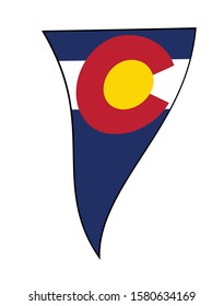 The flag of the USA state of Colorado as part of a waving bunting