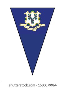 The flag of the USA state of Connecticut as part of a bunting