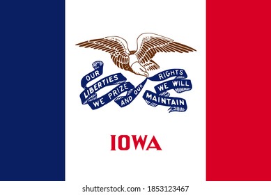 Flag Of USA State Iowa