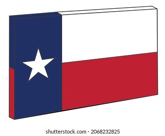 The flag of the USA state of TEXAS as 3D blocks over a white background