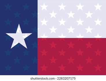 La bandera del estado de TEXAS en Estados Unidos se apoderó de las estrellas de la gloria antigua