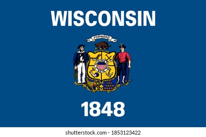 flag of USA state Wisconsin