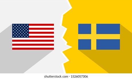 flag of usa and sweden
