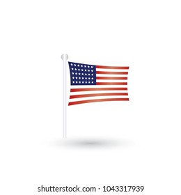 Flag USA united illustration vector icons for independence american emblem isolated