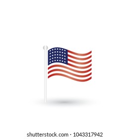 Flag USA united illustration vector icons for independence american emblem isolated