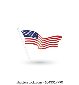 Flag USA united illustration vector icons for independence american emblem isolated