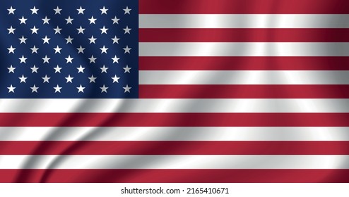 Flag of USA, The United States of America. American national symbol in official colors. Template icon. Abstract vector background.