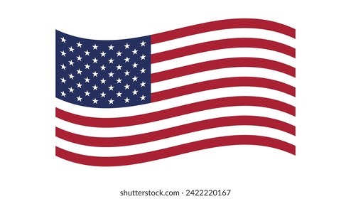 Flag of USA, The United States of America. American national symbol in official colors. Template icon. Abstract vector background.