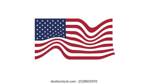 Flag of USA, The United States of America. American national symbol in official colors. Template icon. Abstract vector background.