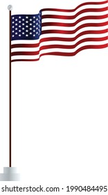 FLAG USA VECTOR DESIGN WITH POLE
