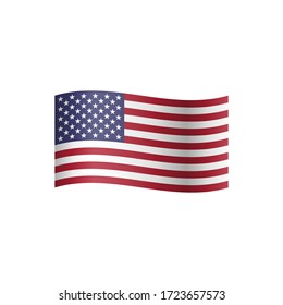 Flag of USA, Vector illustration isolated on white background.