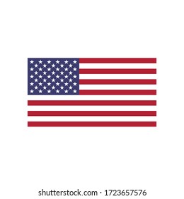 Flag of USA, Vector illustration isolated on white background.