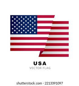 The flag of the USA. Vector illustration on a white background. Colorful logo of the American flag.