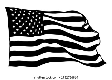 Flag of USA - vector illustration - Out line