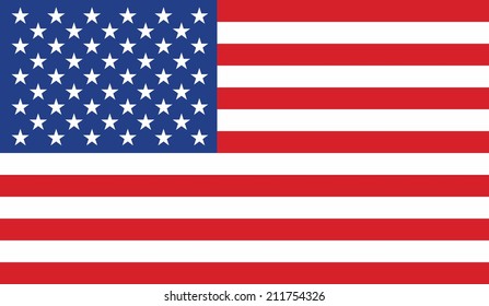 Flag of the USA vector isolated on white